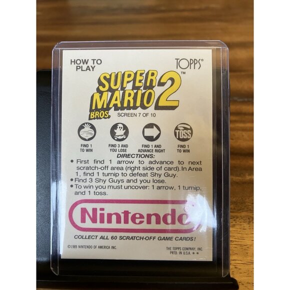 Super Mario Bros. 2 1989 Topps Nintendo Scratch-Off UNSCRATCHED - Picture 6 of 7